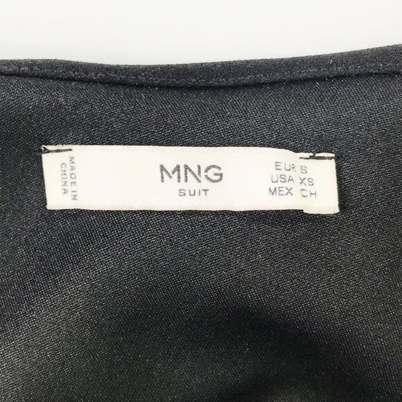 Mango Villa Asymmetrical Ruffle Black One Shoulder Sheath Mini Dress - Picture 5 of 10